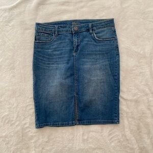Kut from the Kloth Blue Denim Pencil Skirt Western Boho Classic Size 6
